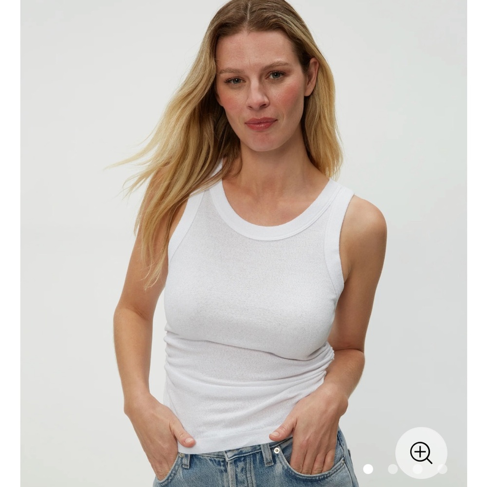 Michael Stars Ella Shine White Tank Size XS
